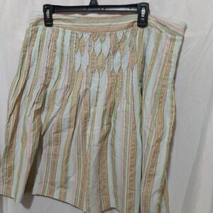 Talbots Woman’s Skirt Pleated And Beaded Midi Cotton Skirt Size 16 Read